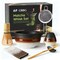 Matcha Whisk Set, Ceramic Matcha Kit Desert Style, Matcha Whisk and Bowl, Bamboo Scoop and Rest, Sifter and Tea Towel, 7 Pcs Gifts for Matcha Lover - Matte Black